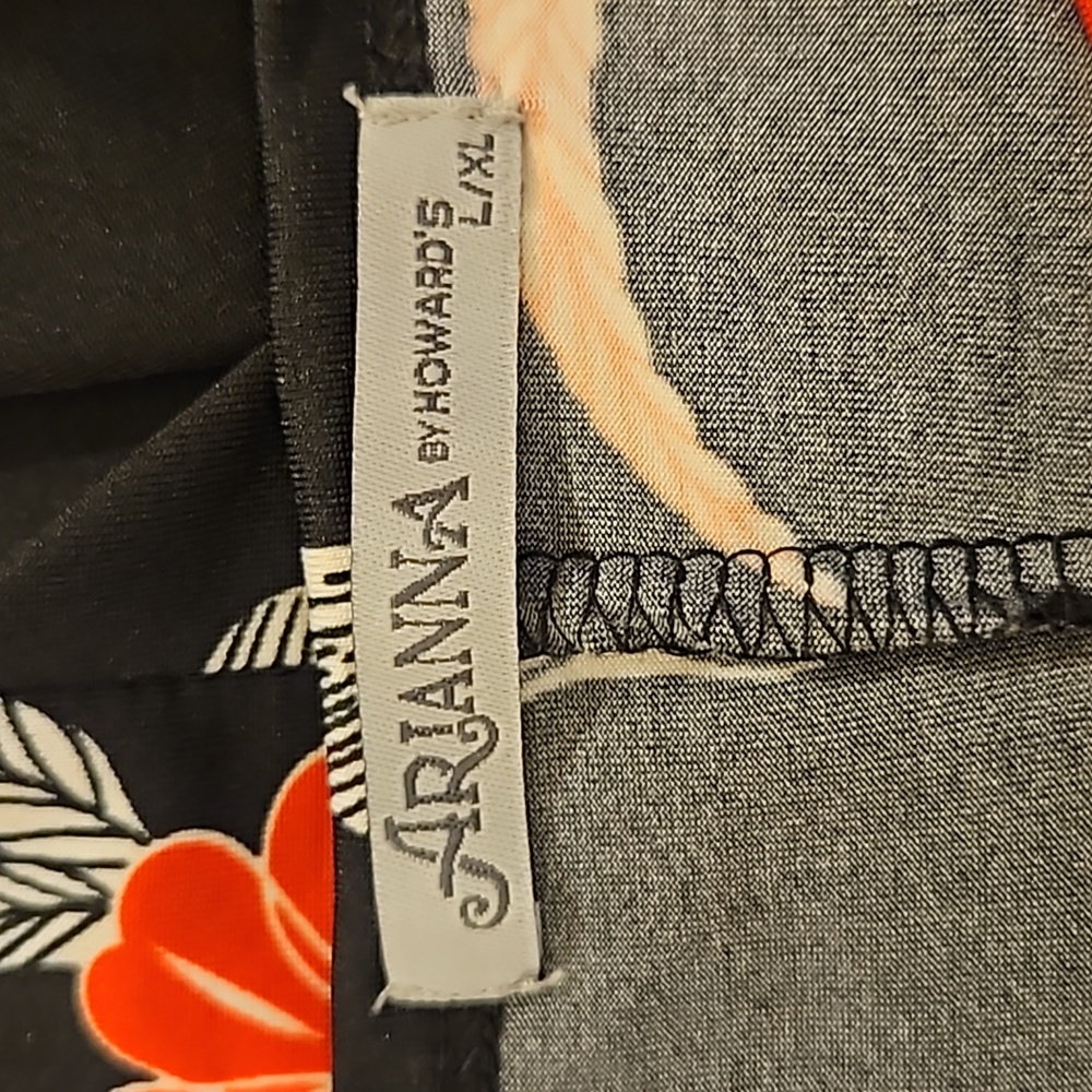 ARIANNA DRESS L/XL BY HOWARD'S FLORAL RED PINK BLACK WHITE SIDE POCKETS - Picture 9 of 10